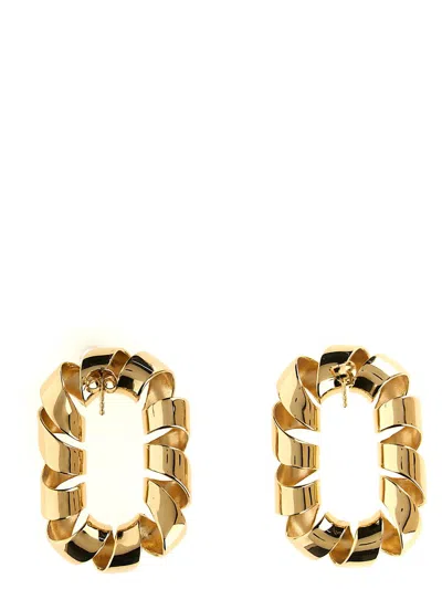 Shop Rabanne Paco  'xl Link Twist' Earrings In Gold
