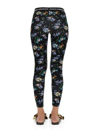 Shop Rabanne Paco  Leggings With Logoed Band In Multicolour
