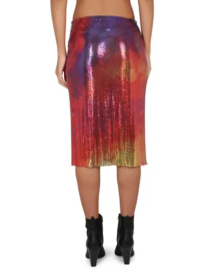 Shop Rabanne Paco  Midi Skirt In Multicolour