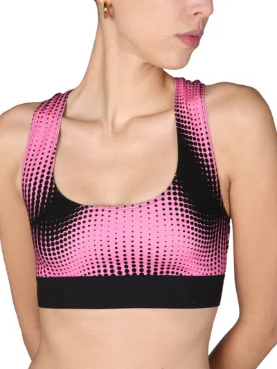 Shop Rabanne Paco  Top With Logo Band In Pink