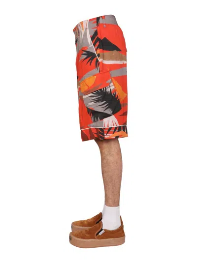 Shop Palm Angels Cargo Bermuda Shorts In Multicolour