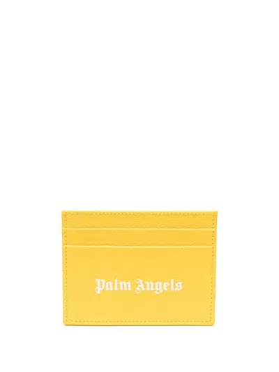 Shop Palm Angels Caviar Card Holder In Yellow