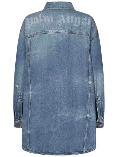 Shop Palm Angels Jacket In Blue