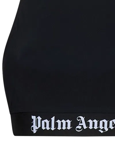 Shop Palm Angels Logo Sport Top In Black