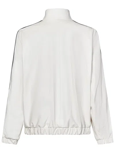 Shop Palm Angels Monogram Leather Track Jacket In White