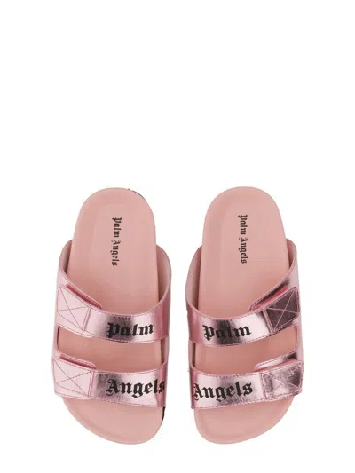 Shop Palm Angels Sandal With Logo In Pink