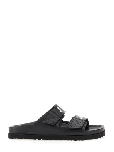 Shop Palm Angels Sandal With Logo In Black