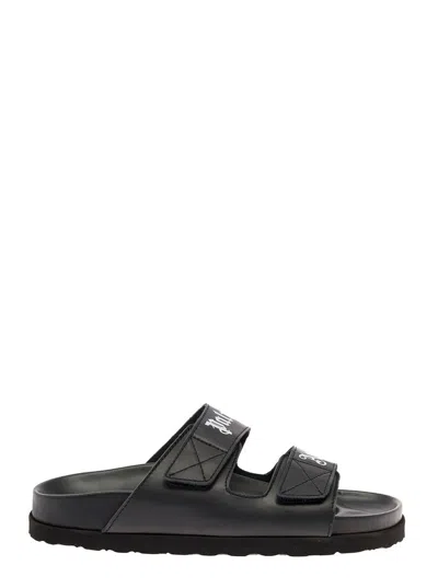 Shop Palm Angels Sandal With Logo In Black