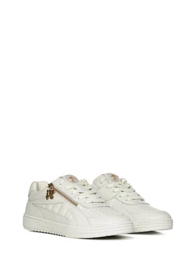 Shop Palm Angels Side Zip University Sneakers In White