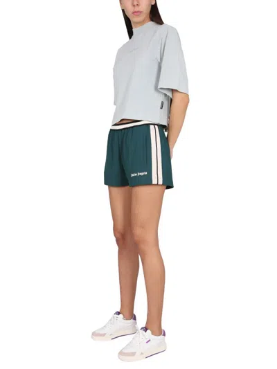 Shop Palm Angels Sports Shorts In Green