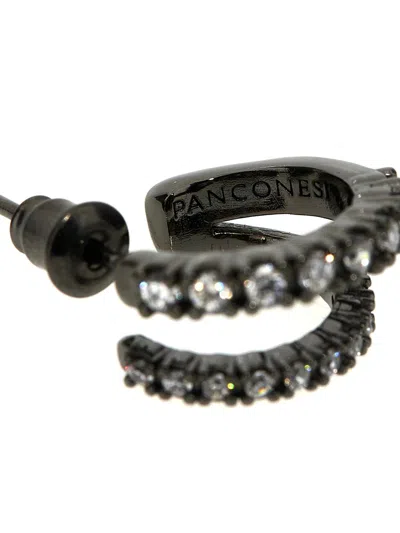 Shop Panconesi 'crystal Stellar Hoops' Earrings In Silver