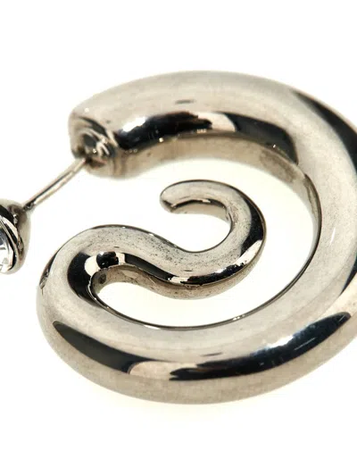 Shop Panconesi 'diamond Serpent' Earrings In Silver