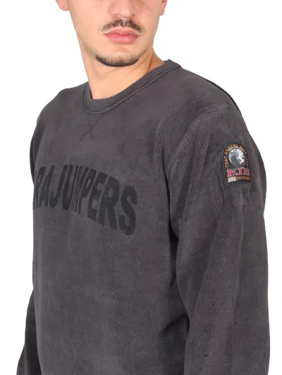 Shop Parajumpers Sweatshirt With Logo In Charcoal