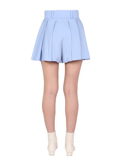 Shop Patou Belted Shorts In Azure