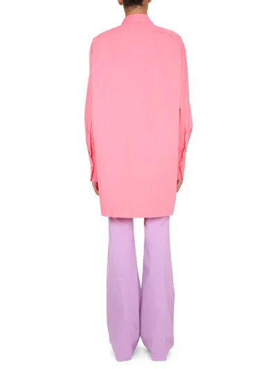 Shop Patou Shirt Dress With Logo Embroidery In Pink