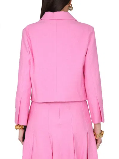 Shop Patou Tweed Jacket In Pink
