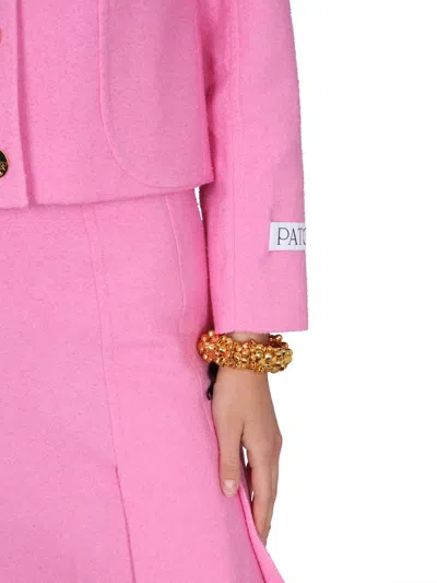 Shop Patou Tweed Jacket In Pink
