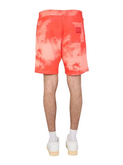 Shop Paul Smith Coral Cloud Bermuda Shorts In Pink