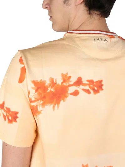 Shop Paul Smith Stem Floral T-shirt In Orange
