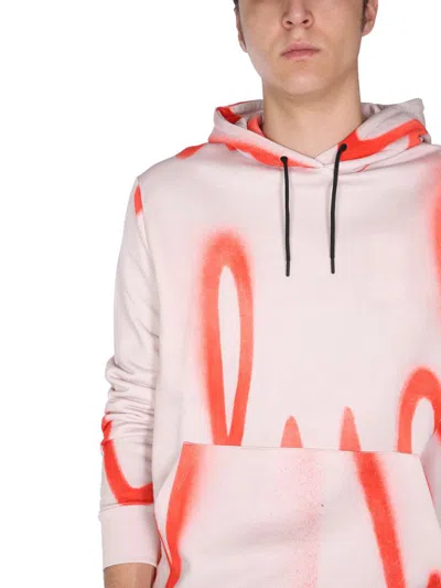 Shop Paul Smith Sweatshirt With Spray Print In Orange
