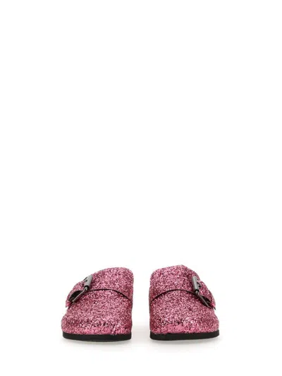 Shop Philosophy Di Lorenzo Serafini Sandal With Glitter In Fuchsia