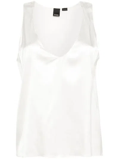 Shop Pinko Marzemino Top Satin Stretch Clothing In White