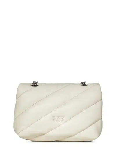 Shop Pinko Mini Love Bag Puff Maxi Quilt Shoulder Bag In White