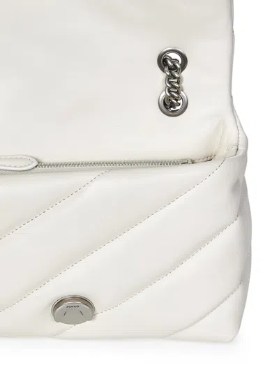 Shop Pinko Mini Love Bag Puff Maxi Quilt Shoulder Bag In White