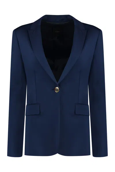 Shop Pinko Signum Single-breasted One Button Jacket In Blue