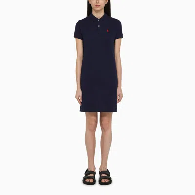 Shop Polo Ralph Lauren Navy Dress With Logo In Blue