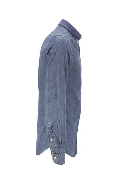 Shop Polo Ralph Lauren Slim Fit Denim Sport Shirt In Dark Wash