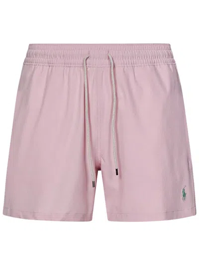 Shop Polo Ralph Lauren Traveler Swimsuit In Pink
