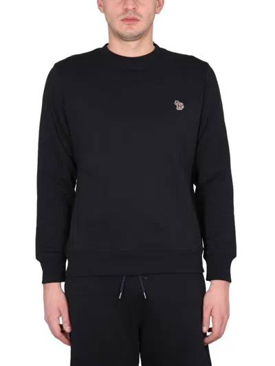 Shop Ps By Paul Smith Ps Paul Smith Sweatshirt With Zebra Embroidery In Black