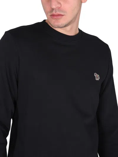 Shop Ps By Paul Smith Ps Paul Smith Sweatshirt With Zebra Embroidery In Black