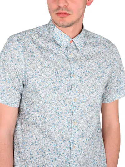 Shop Ps By Paul Smith Ps Paul Smith Wave Print Shirt In Azure