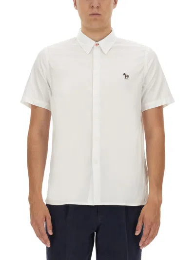 Shop Ps By Paul Smith Ps Paul Smith Zebra Patch Shirt In White