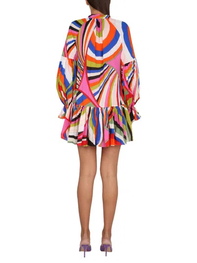 Shop Pucci Mini Dress In Multicolour