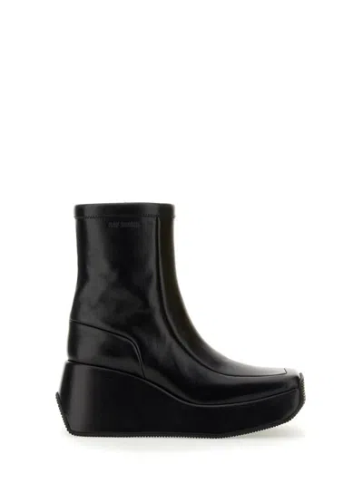 Shop Raf Simons Ankle Boot With Square Toe In Black