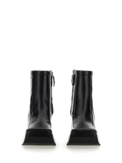 Raf Simons Ankle Boot With Square Toe In Black