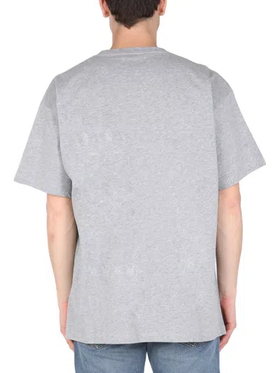 Shop Raf Simons Crew Neck T-shirt In Grey