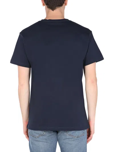 Shop Raf Simons Crew Neck T-shirt In Blue
