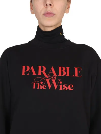 Raf Simons High Neck Graphic Print Knitwear In Black