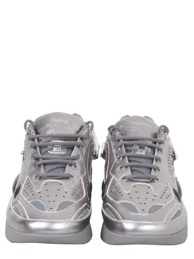 Shop Raf Simons Cylon-21 Sneakers In Silver