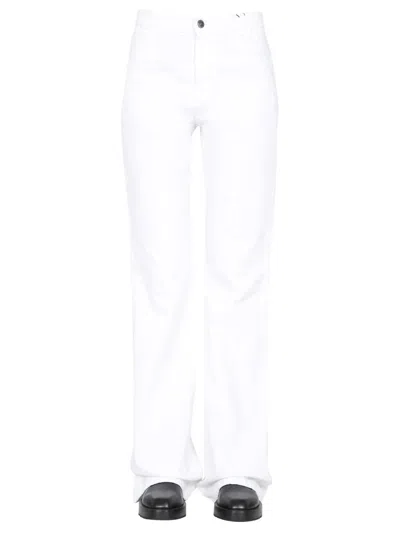 Raf Simons Woman Denim Pants White Size 26 Cotton In White
