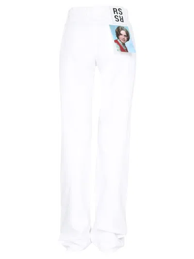 Raf Simons Woman Denim Pants White Size 26 Cotton In White
