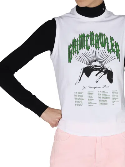 Raf Simons Grimcrawler-print Sleeveless Top In White