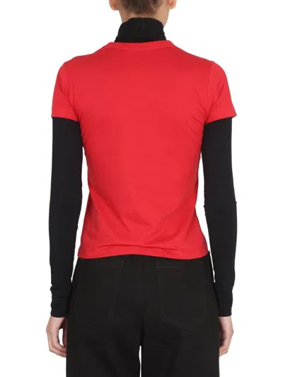 Shop Raf Simons T-shirt With Print In Red