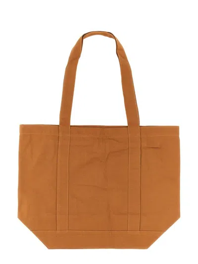 Shop Raf Simons Tote Bag With Logo Patch In Beige