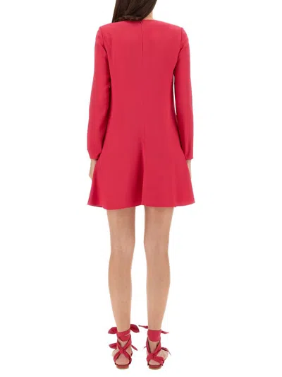 Shop Red Valentino Crepe Envers Satin Dress In Fuchsia