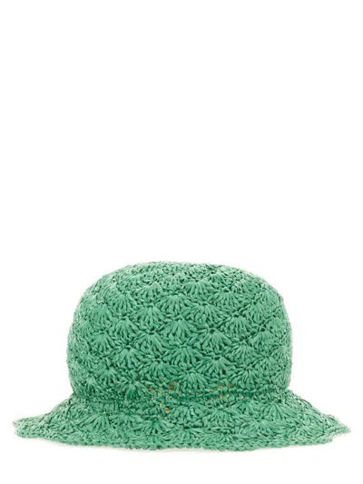 Shop Red Valentino Raffia Bucket Hat In Green